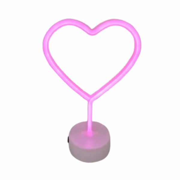 Luminária Coração Rosa Led 